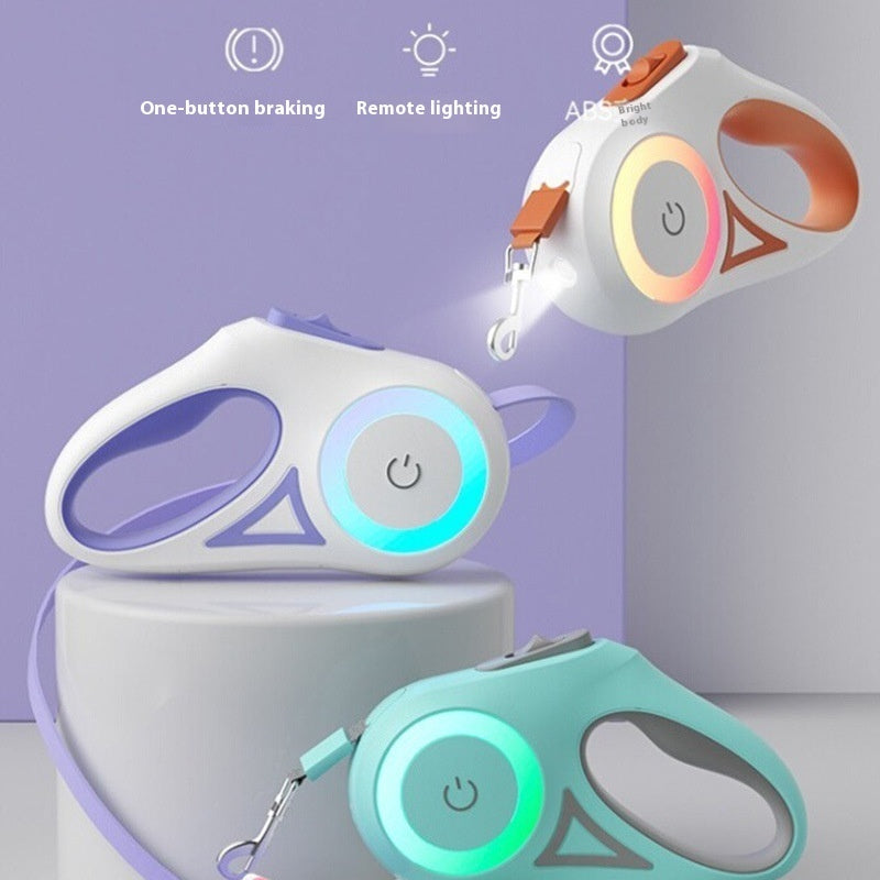 Retractable Leash & LED Collar Set – Perfect for Evening Walks