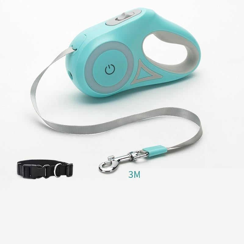 Retractable Leash & LED Collar Set – Perfect for Evening Walks