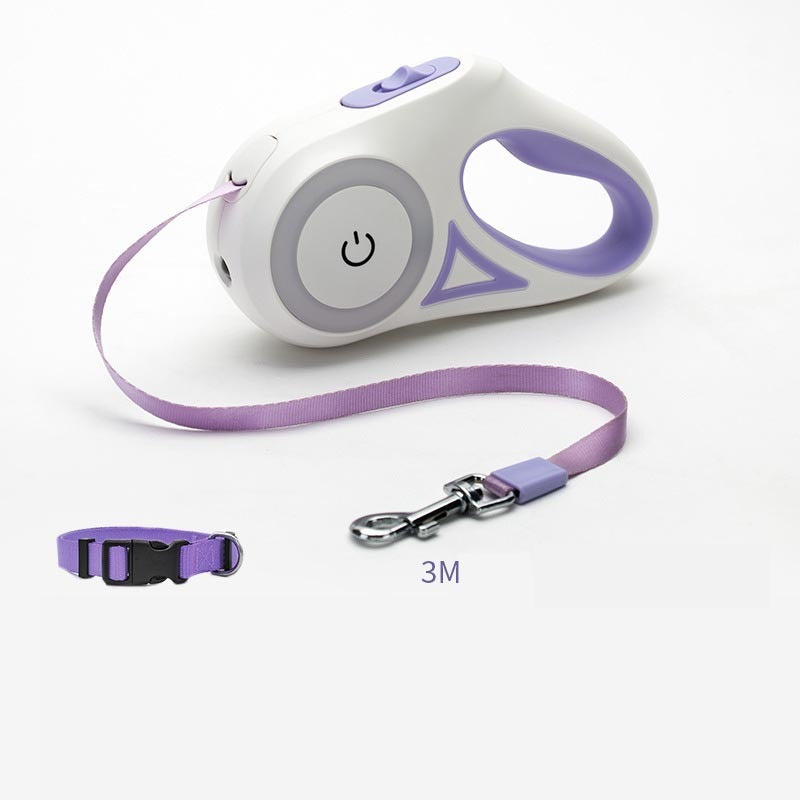 Retractable Leash & LED Collar Set – Perfect for Evening Walks