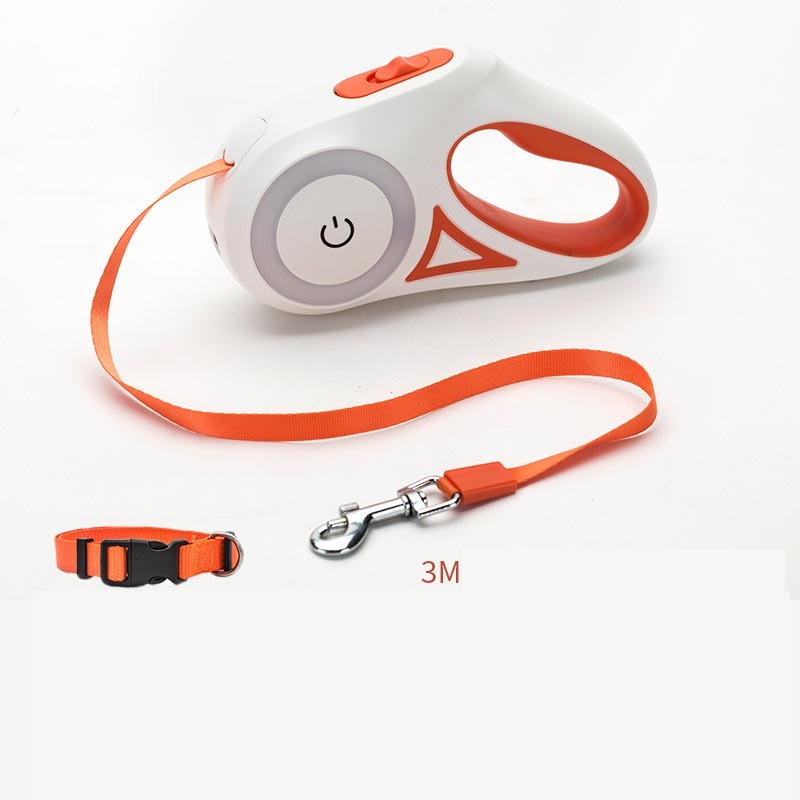 Retractable Leash & LED Collar Set – Perfect for Evening Walks