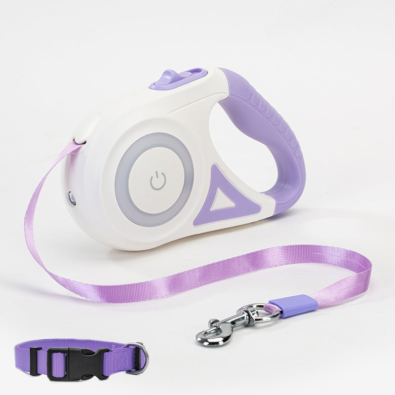 Retractable Leash & LED Collar Set – Perfect for Evening Walks