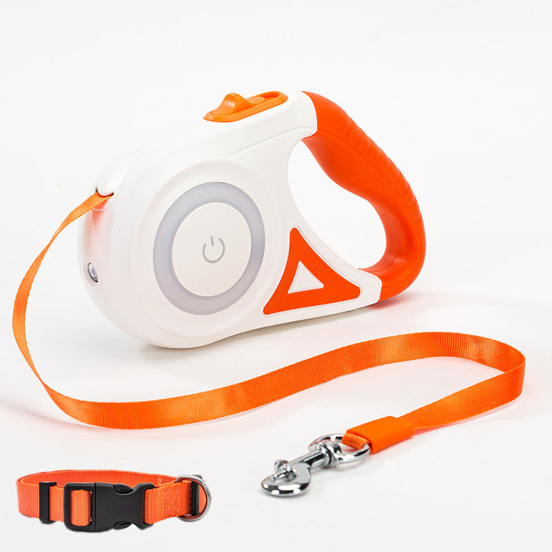 Retractable Leash & LED Collar Set – Perfect for Evening Walks